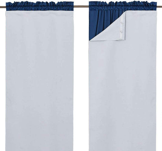 NICETOWN Thermal Insulated Blackout Liner - Blackout Curtain Liner for 63 Inches Drapes, Light Blocking Curtain Liners, Block Out Curtain Liners, Hooks Included, 2 Panels, 45W by 58L Inches  NICETOWN Greyish White 2 X W45" X L58" 