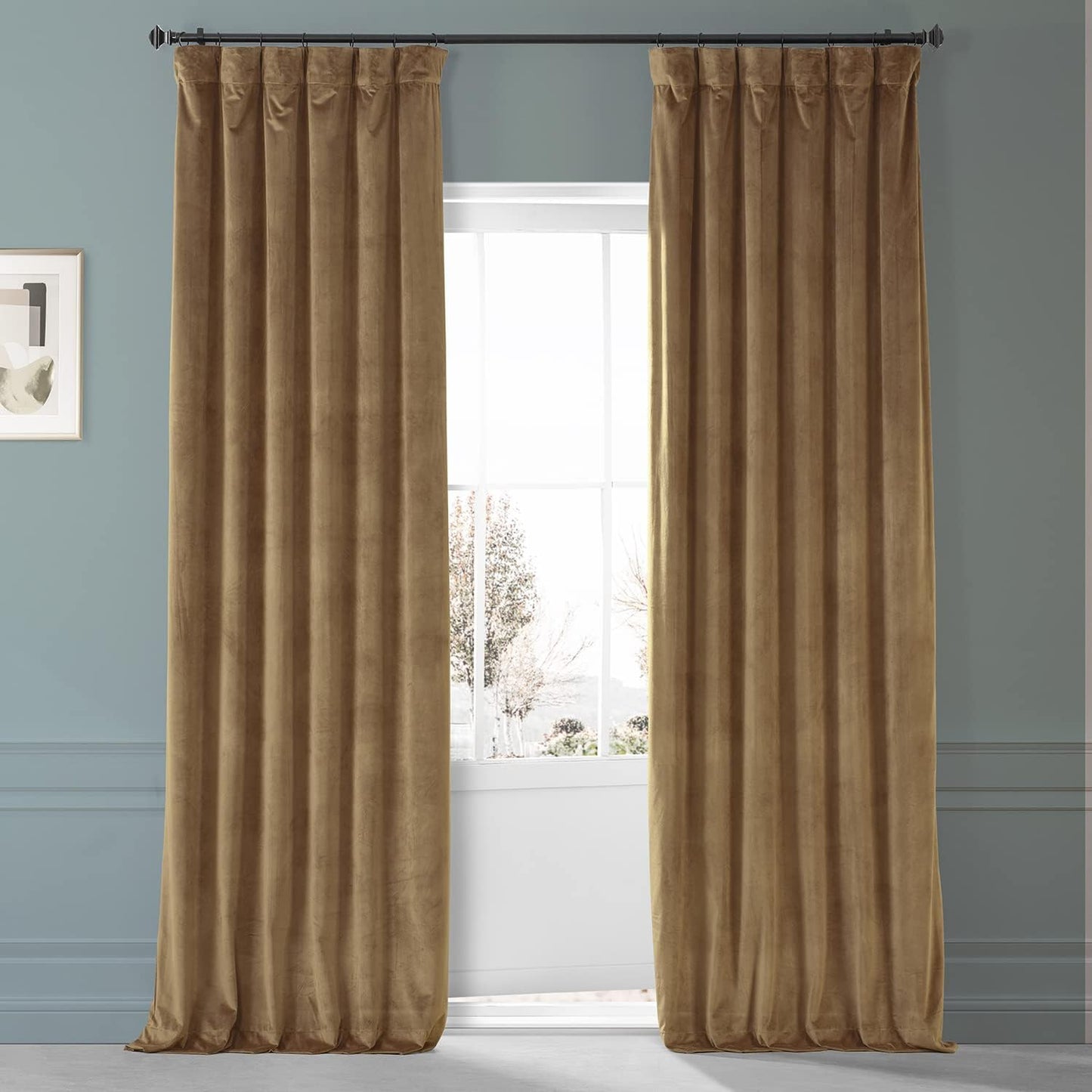 HPD HALF PRICE DRAPES Blackout Solid Thermal Insulated Window Curtain 50 X 96 Signature Plush Velvet Curtains for Bedroom & Living Room (1 Panel), VPYC-SBO198593-96, Diva Cream  Exclusive Fabrics & Furnishings Sweet And Spicy Rum 50 X 108 
