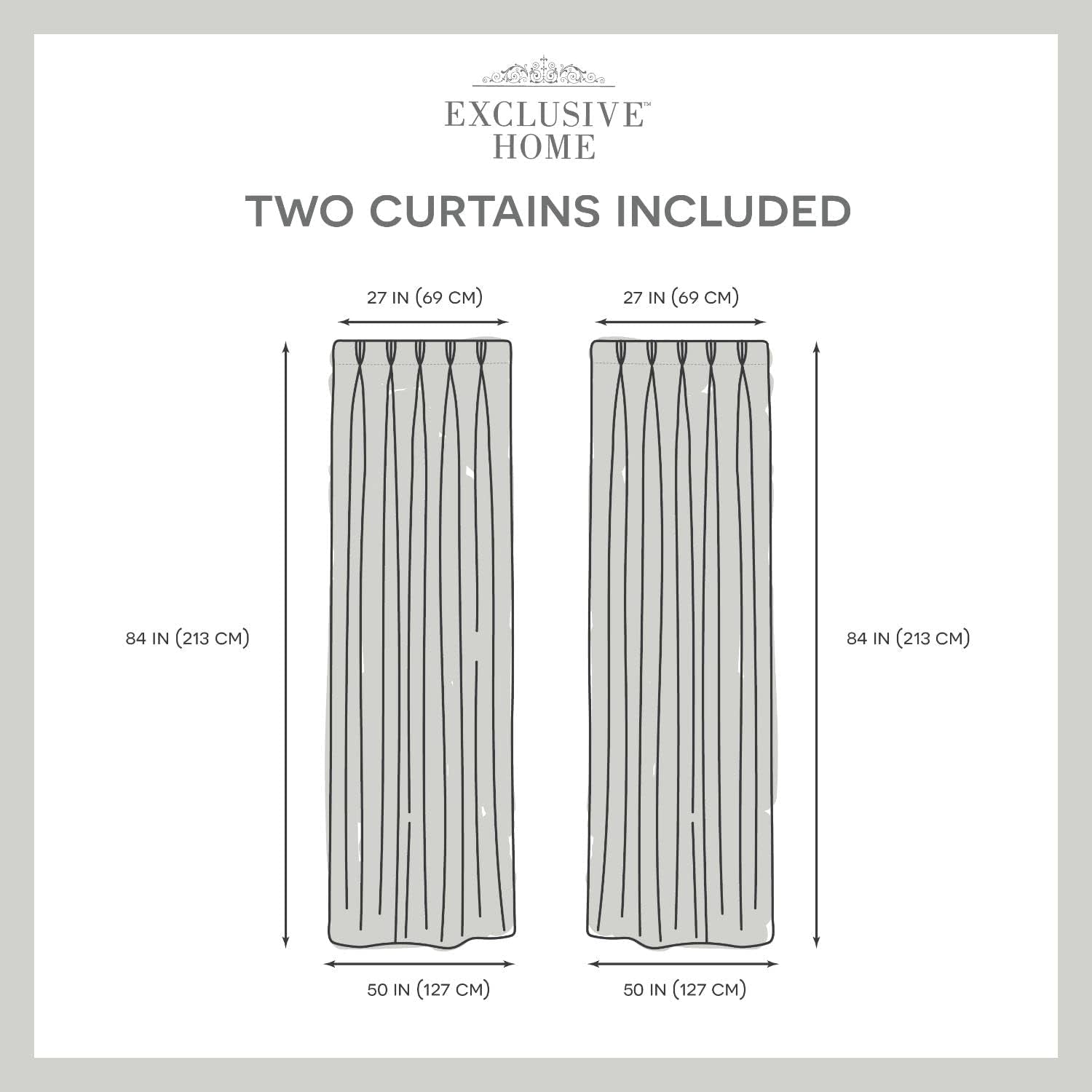 Exclusive Home Loha Light Filtering Pinch Pleat Curtain Panel Pair, 84" Length, Ivory  Amalgamted Textiles   