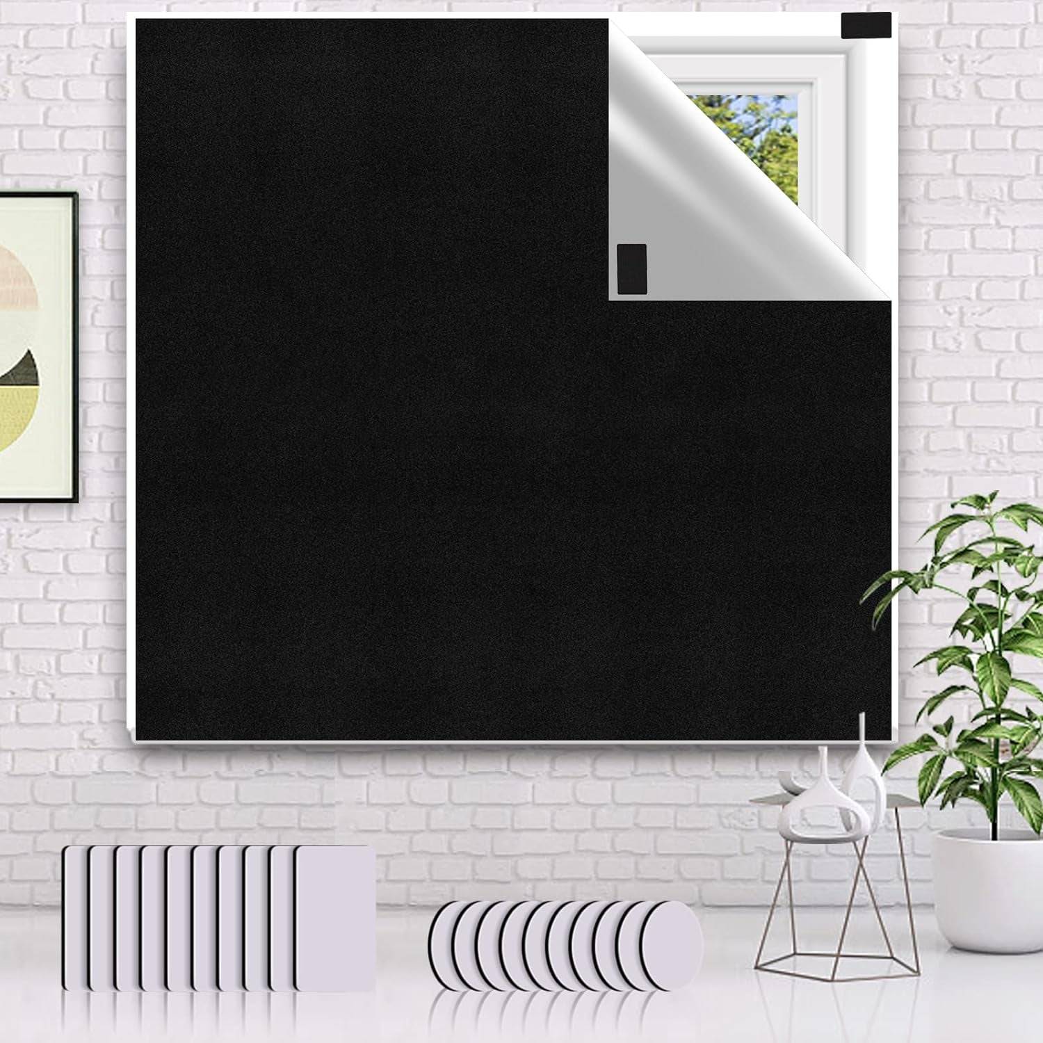 Blackout Blinds 100% Blackout Material, Portable Blackout Shades 145X200Cm, DIY Cut to Any Size or Shape Blackout Blinds for Windows Bedroom Nursery Loft Travel RV Car