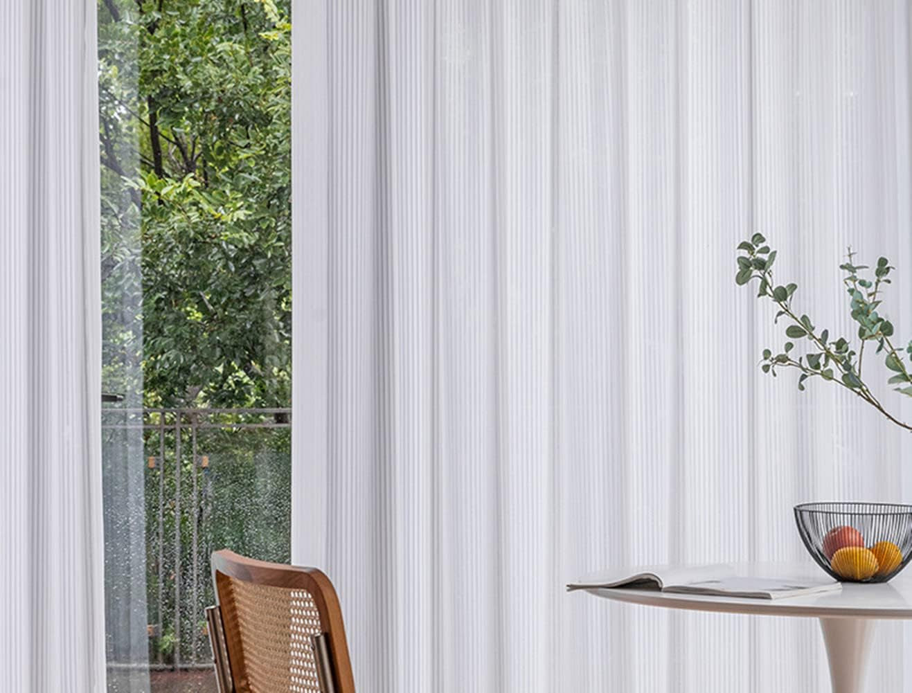 Dothedrape Stripe White Sheer Curtains Window Treatment Pinch Pleated Voile Curtain Panels for Kitchen, Bedroom and Living Room (50 X 90 Inches Long, 1 Panel)  DotheDrape   