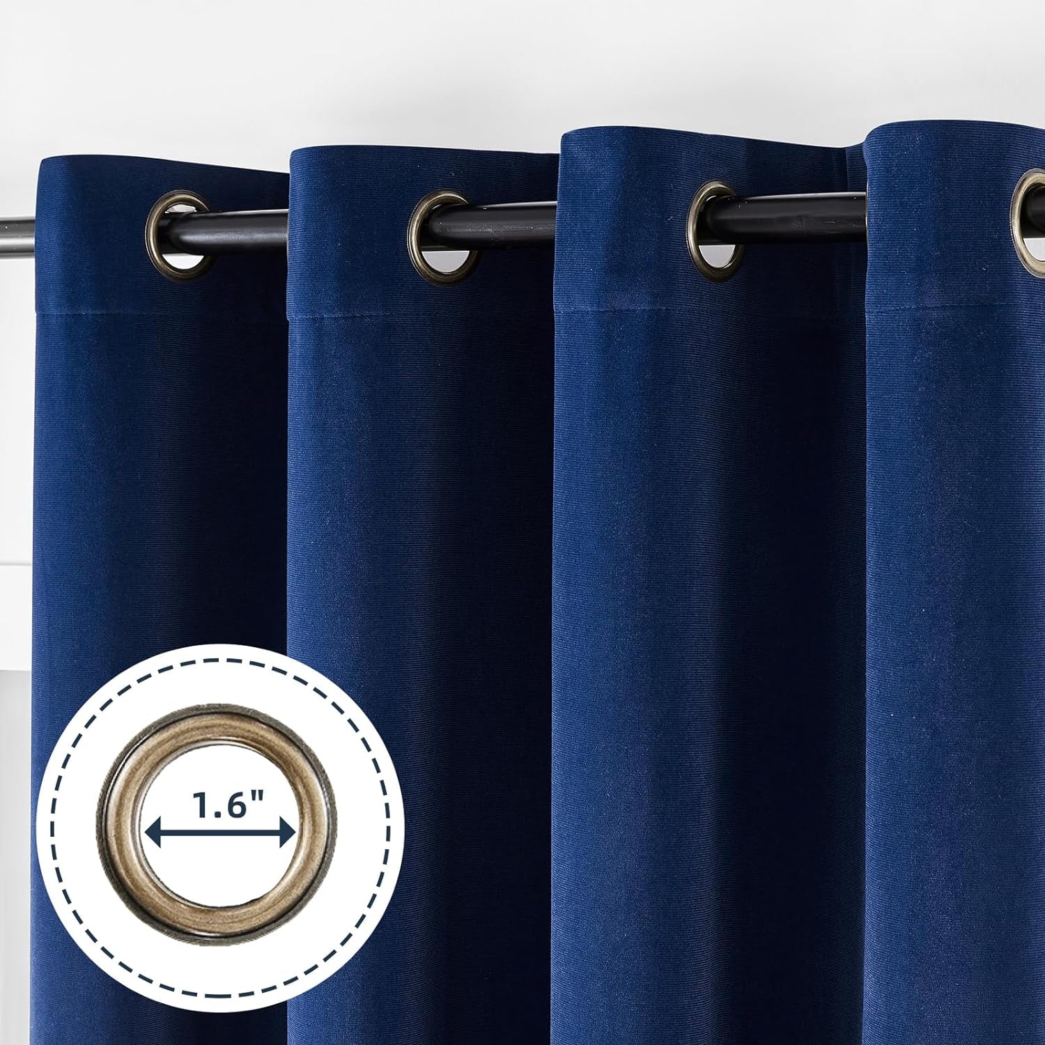 Joydeco Navy Blue 100% Blackout Curtains 90 Inch Curtains 2 Panels Set, Black Out Curtain for Bedroom, Grommet Heavy Luxury Thermal Insulated Velvet Curtains for Living Room Home Theater, 52W X 90L  Joydeco   