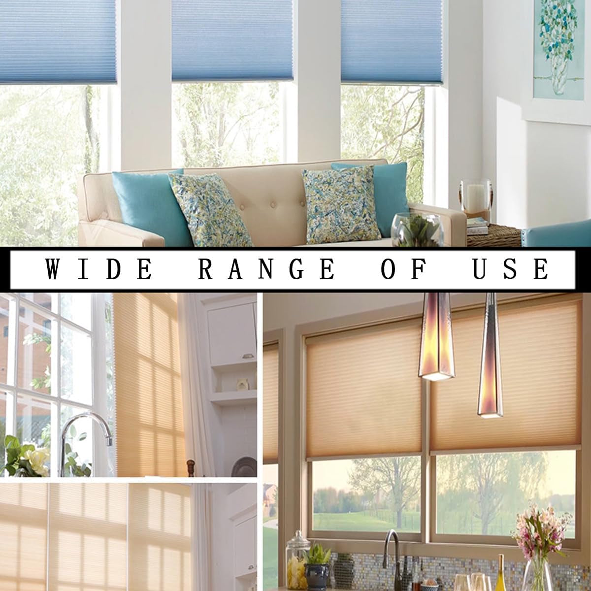 6 PCS Blinds Cordless Handles Clear Mini Plastic Honeycomb Roller Shades Hem Grips Shade Window Lift Handles Curtain Hardware Hooks for PVC Cordless Blinds Bottom Rail Roller Blinds Accessories