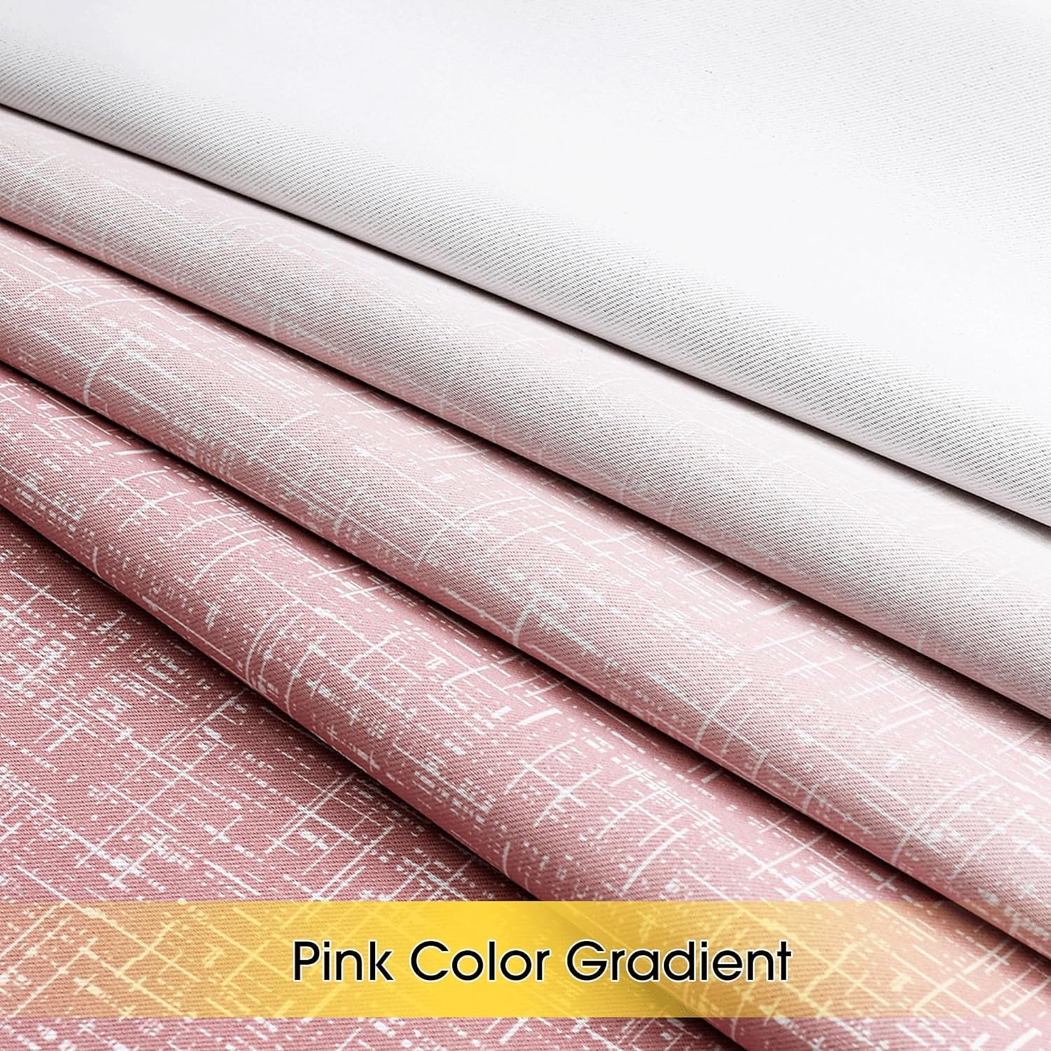 Geomoroccan Ombre 100% Blackout Curtains 84 Inches Long, Pink and White 2 Tone Reversible Window Treatments for Bedroom Living Room, Linen Gradient Print Rod Pocket Drapes 52" W 2 Panel Sets  Geomoroccan   