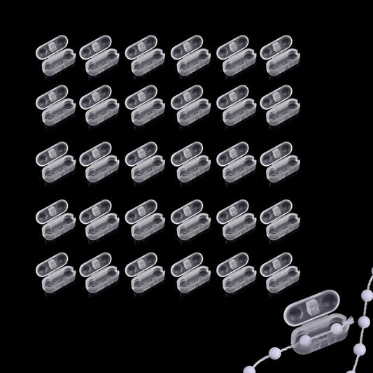 30 Pack Ball Chain Connectors Assorted Roller Shade Bead Chain Connectors Ball Chain Cord Connector Clips for Vertical and Roman Blinds Replacement Parts