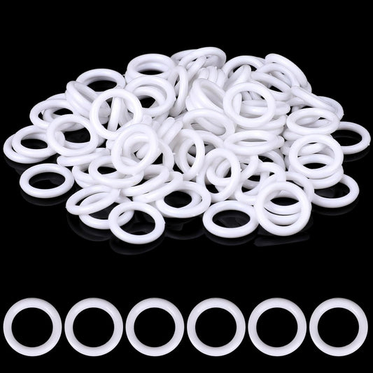 100Pieces Roman Blind Curtain Rings, O-Rings Plastic Rings for Roman Shades, White Plastic Curtain Rod Rings Plastic Rings for Crafts Cafe Curtain Rings DIY Roman Shade Kit Roman Shade Hardware