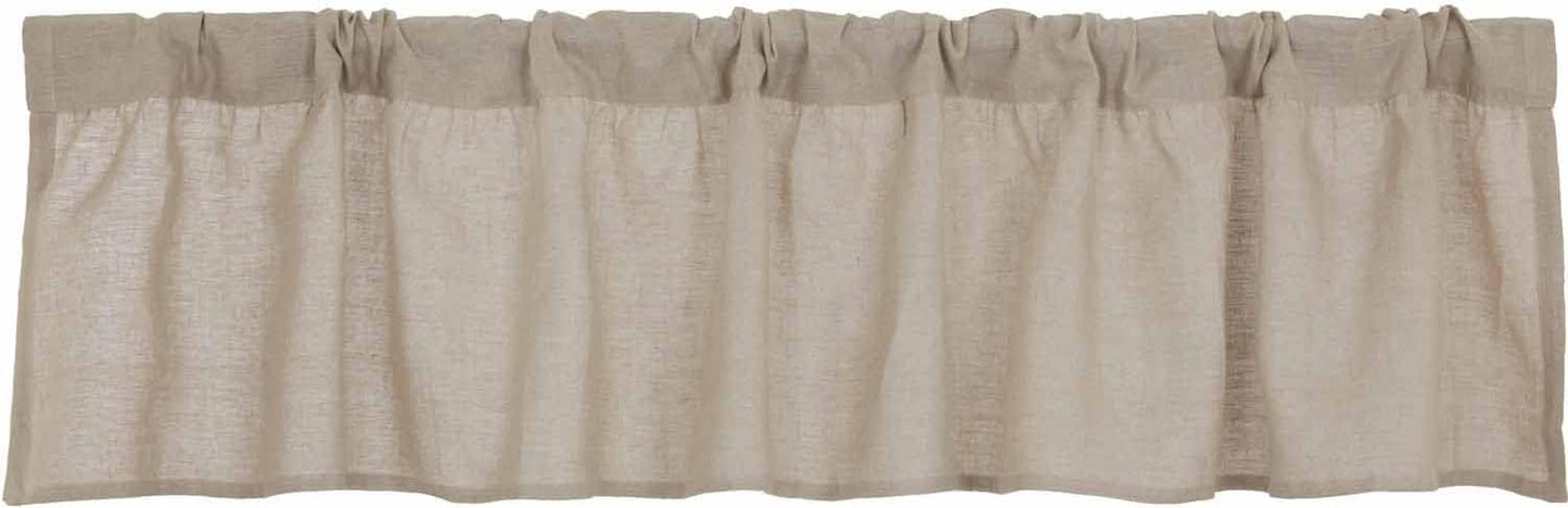 Piper Classics Provincial Linen Natural Beige Ruffled Valance Curtain, 16" Long X 72" Wide, 100% Linen Curtain