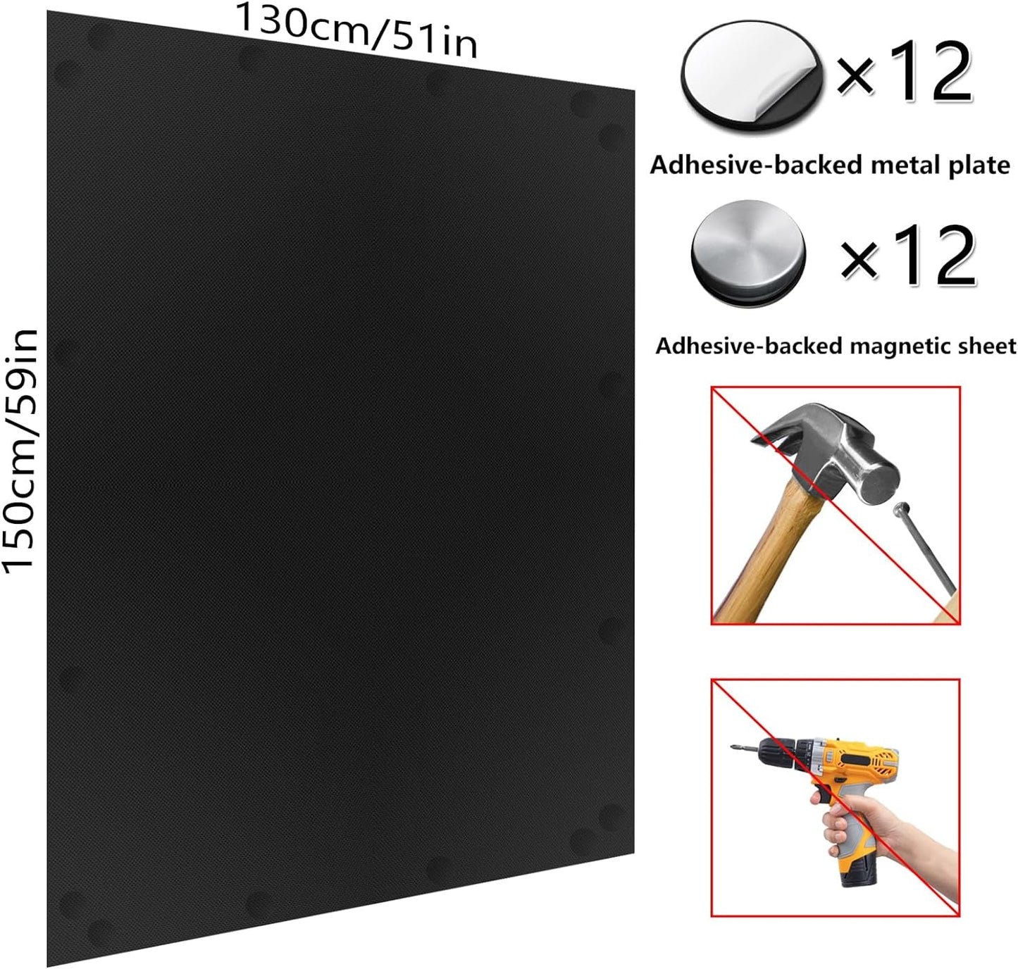 Blackout Window Cover No Drill Cuttable 51X57 Inch 100% Black Out Windows Film Room Darkening Shades Traceless Removeable
