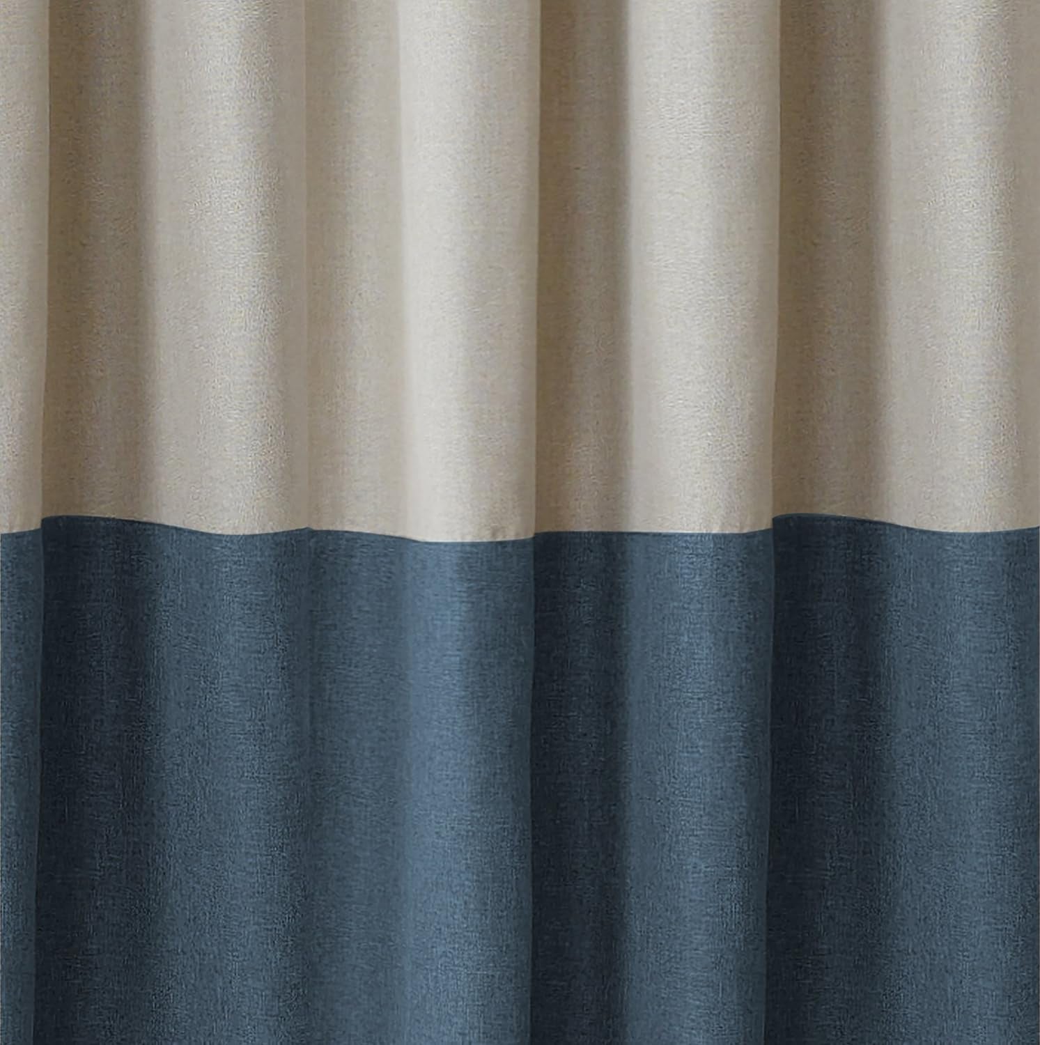 Elrene Home Fashions Braiden Color-Block Blackout Window Curtain, Single Panel, 52 in X 84 in (1 Panel), Navy  Elrene Home Fashions   