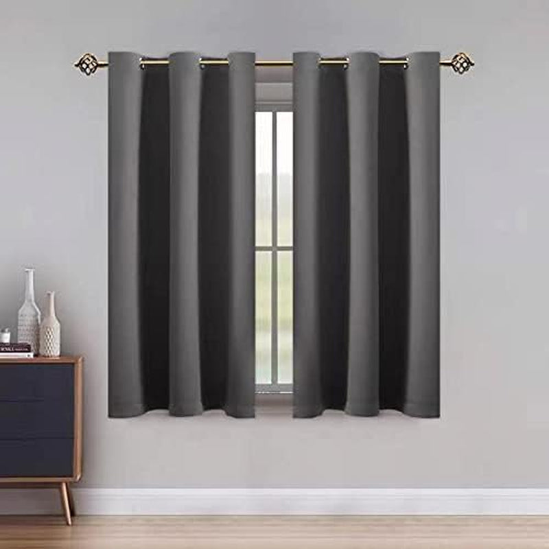 LUSHLEAF Blackout Curtains for Bedroom, Solid Thermal Insulated with Grommet Noise Reduction Window Drapes, Room Darkening Curtains for Living Room, 2 Panels, 52 X 63 Inch Grey  SHEEROOM Grey 42 X 63 Inch 