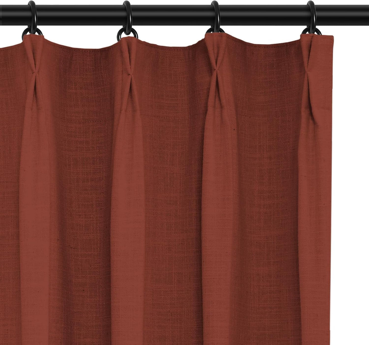 INOVADAY 100% Blackout Curtains for Bedroom, Pinch Pleated Linen Blackout Curtains 96 Inch Length 2 Panels Set, Thermal Room Darkening Linen Curtain Drapes for Living Room, W40 X L96,Beige White  INOVADAY Terracotta 40"W X 84"L-2 Panels 