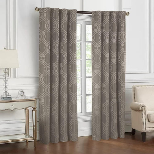 Merryfeel Jacquard Blackout Window Curtain Panels,Rod Pocket and Back Tab Drapes for Bedroom Living Room - Thermal Insulated Room Darkening Noise Reducing Curtains, 2 Panels (40 X 84 Inch, Grey)  Qingdao Mctex Clothing Corp.,Ltd   