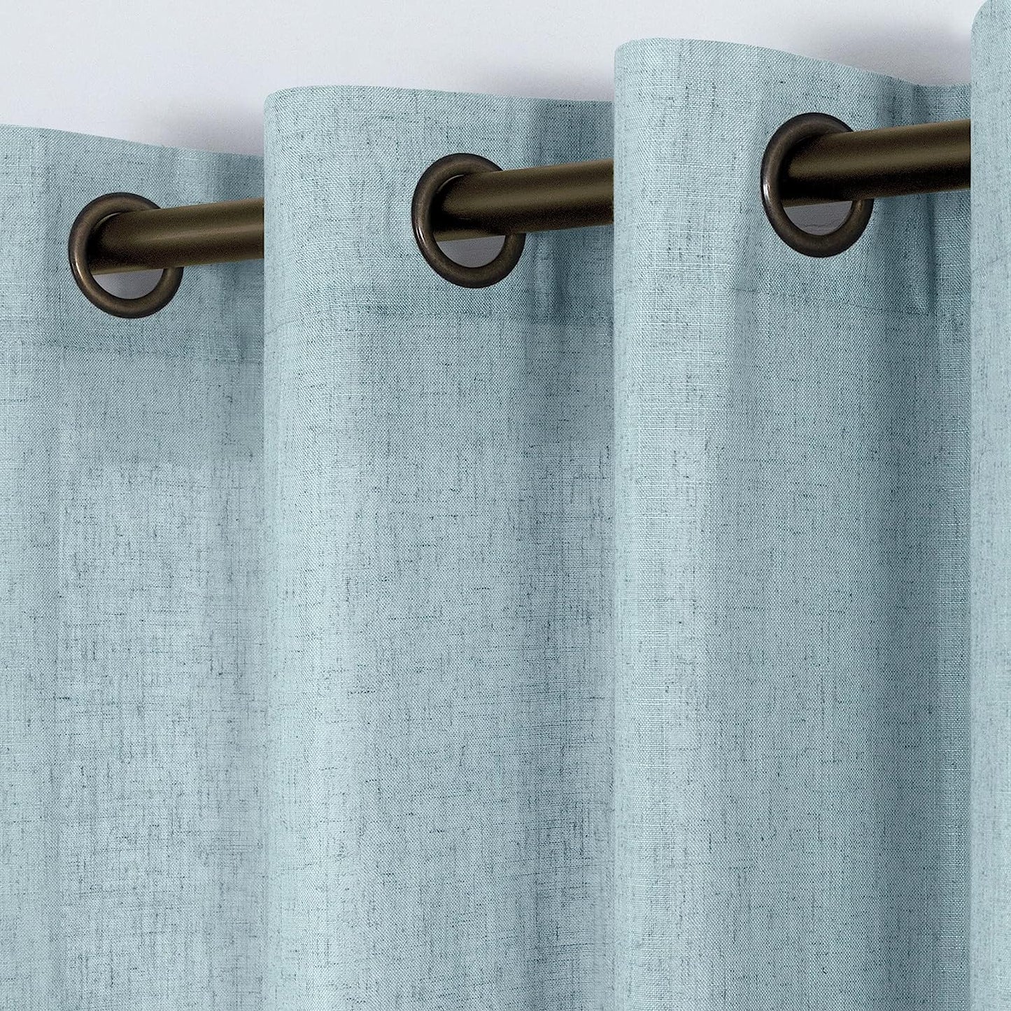 KOUFALL Beige Rustic Country Curtains for Living Room 84 Inches Long Flax Linen Bronze Grommet Tan Sand Color Solid Faux Linen Curtains for Bedroom Sliding Glass Patio Door 2 Panels  KOUFALL TEXTILE Sea Green 52X108 