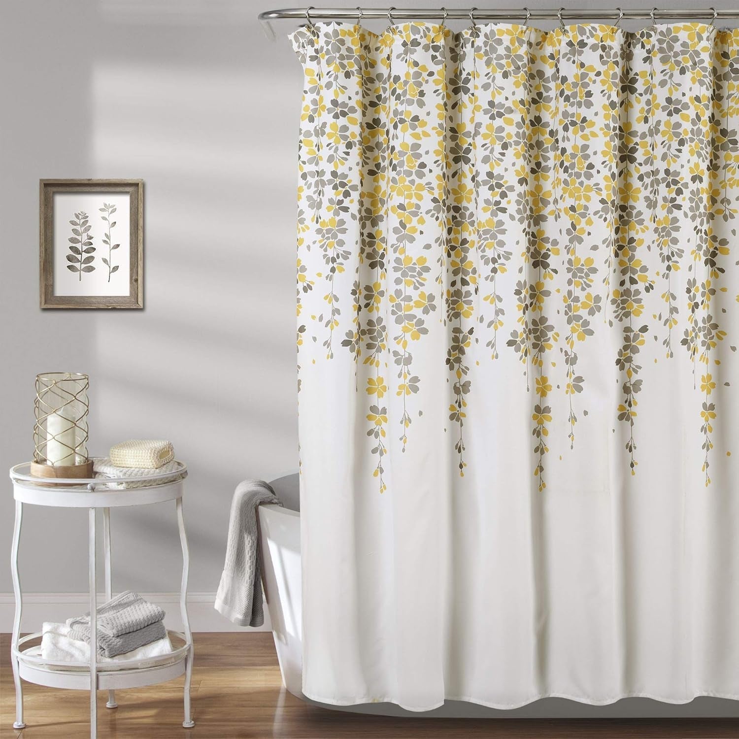 Lush Decor Weeping Flower Shower Curtain, 72" X72", Gray