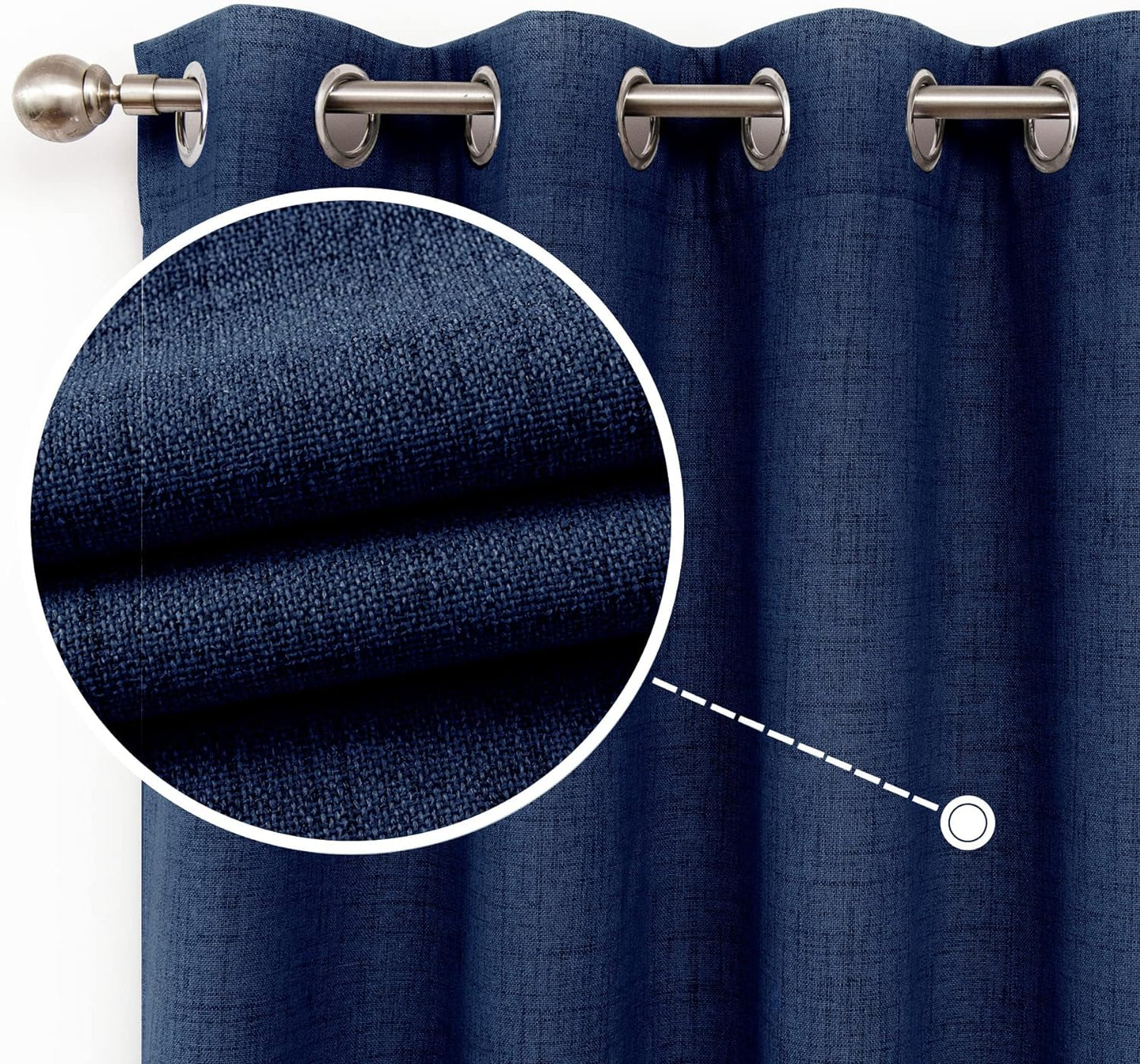 CUCRAF Full Blackout Window Curtains 84 Inches Long,Faux Linen Look Thermal Insulated Grommet Drapes Panels for Bedroom Living Room,Set of 2(52 X 84 Inches, Light Khaki)  CUCRAF Navy Blue 52 X 84 Inches 