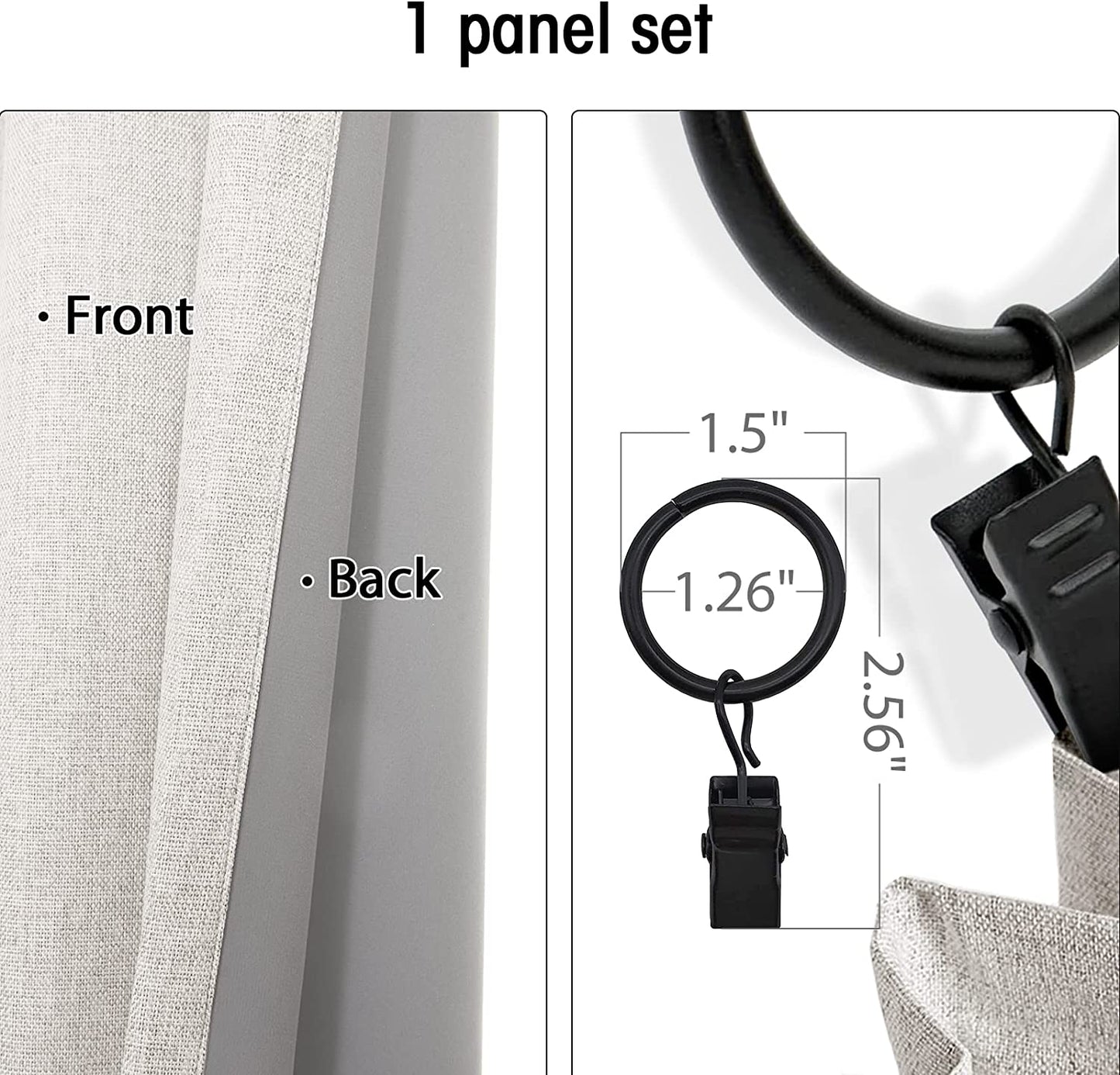 INOVADAY Linen Blackout Curtains 96 Inches Long, Thermal Insulated Black Out Curtains & Drapes for Living Room Bedroom (W50 X L96 1 Panels, Beige)  INOVADAY   