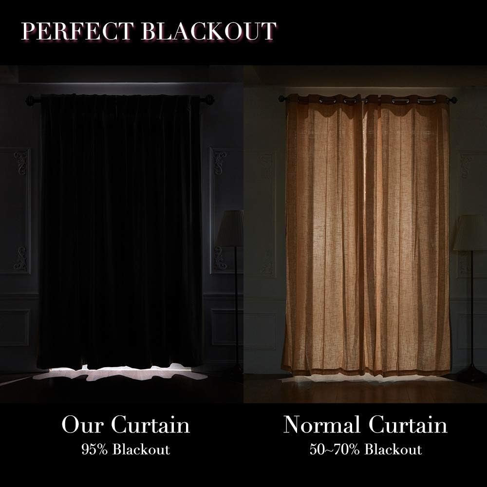 Dreaming Casa Solid Room Darkening Blackout Curtains for Bedroom Draperies Window Treatment Grey Rod Pocket 2 Panels 52" W X 96" L  Dreaming Casa   