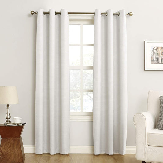 Sun Zero Cooper Thermal Insulated Energy Efficient Grommet Curtain Panel, 40" X 84", White  S. Lichtenberg & Co White 40" X 95" 