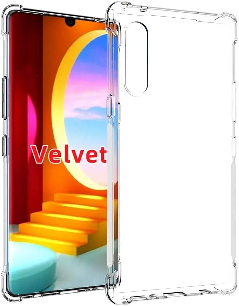 Case for LG Velvet/Lg Velvet 5G LM-G900 Cute Case, Clear Flexible Bumper TPU Soft Rubber Silicone Cover Phone Case for LG Velvet (Clear)