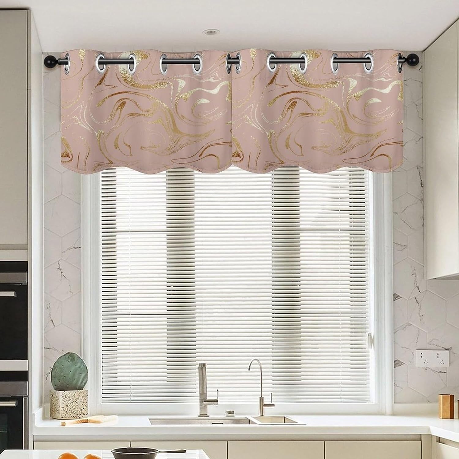 Pink Unicorn Valances for Bedroom Windows 2 Pack Fairy Tale Magic Garden Small Window Valance for Kitchen Bathroom Windows Decor with Grommet 52X18 Inch