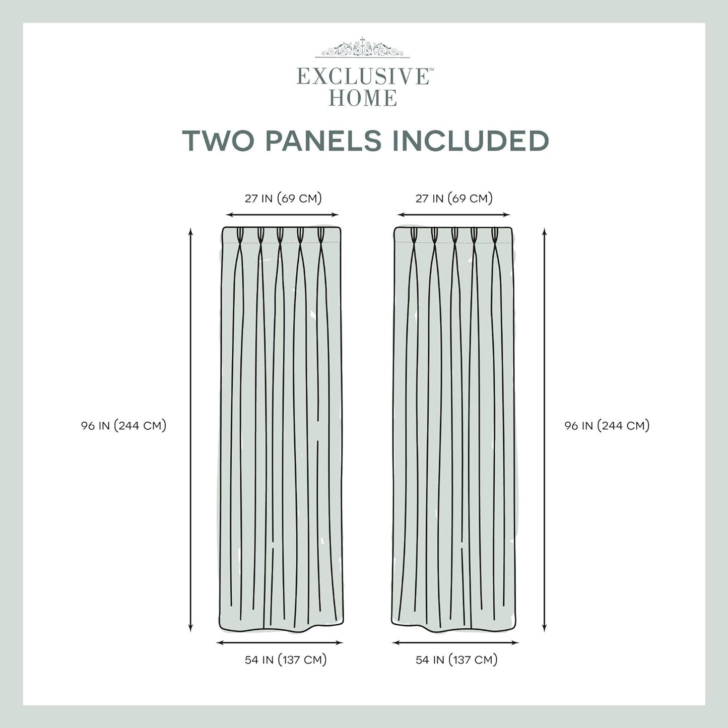 Exclusive Home Curtains Chateau Light Filtering Pinch Pleat Curtain Panels, 96" Length, Blush, Set of 2  Exclusive Home Curtains   
