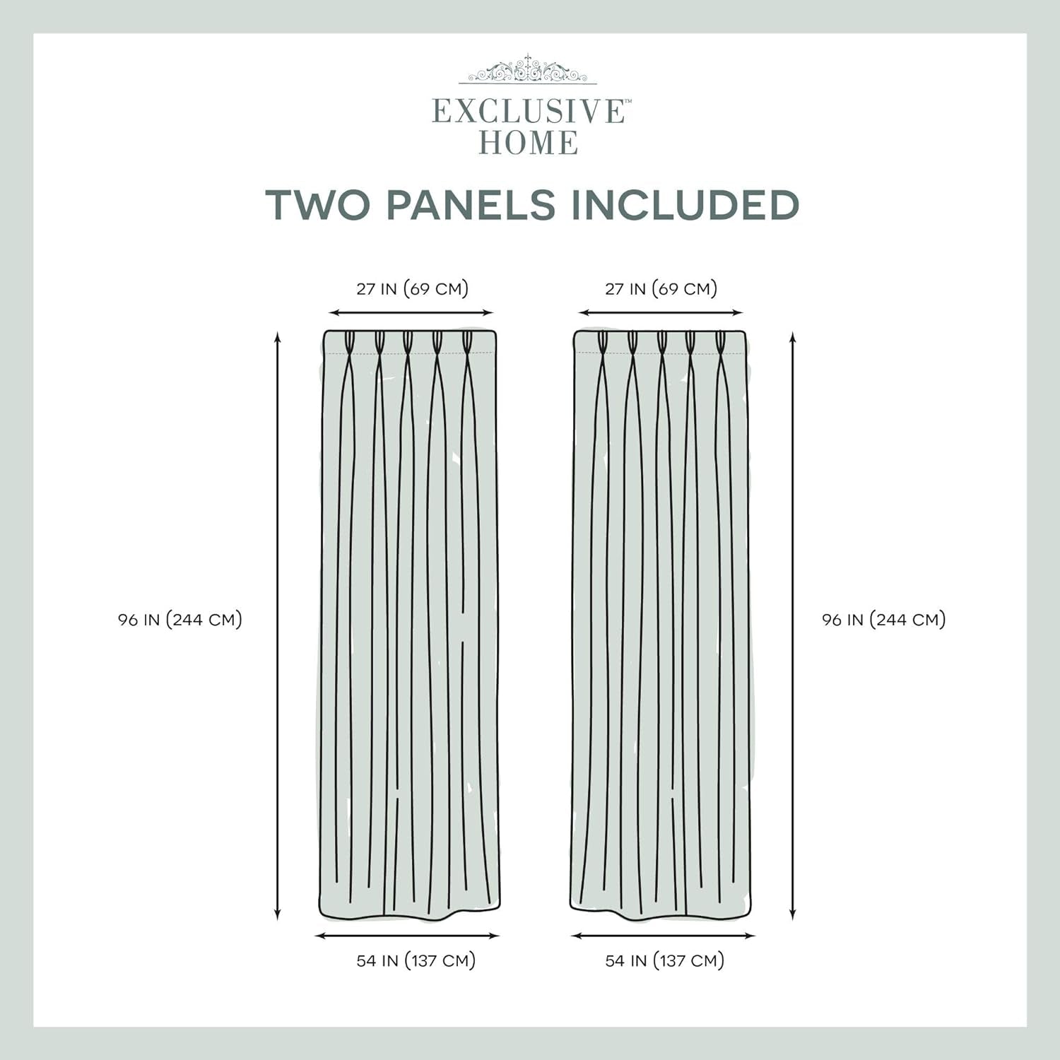 Exclusive Home Curtains Chateau Light Filtering Pinch Pleat Curtain Panels, 96" Length, Blush, Set of 2  Exclusive Home Curtains   