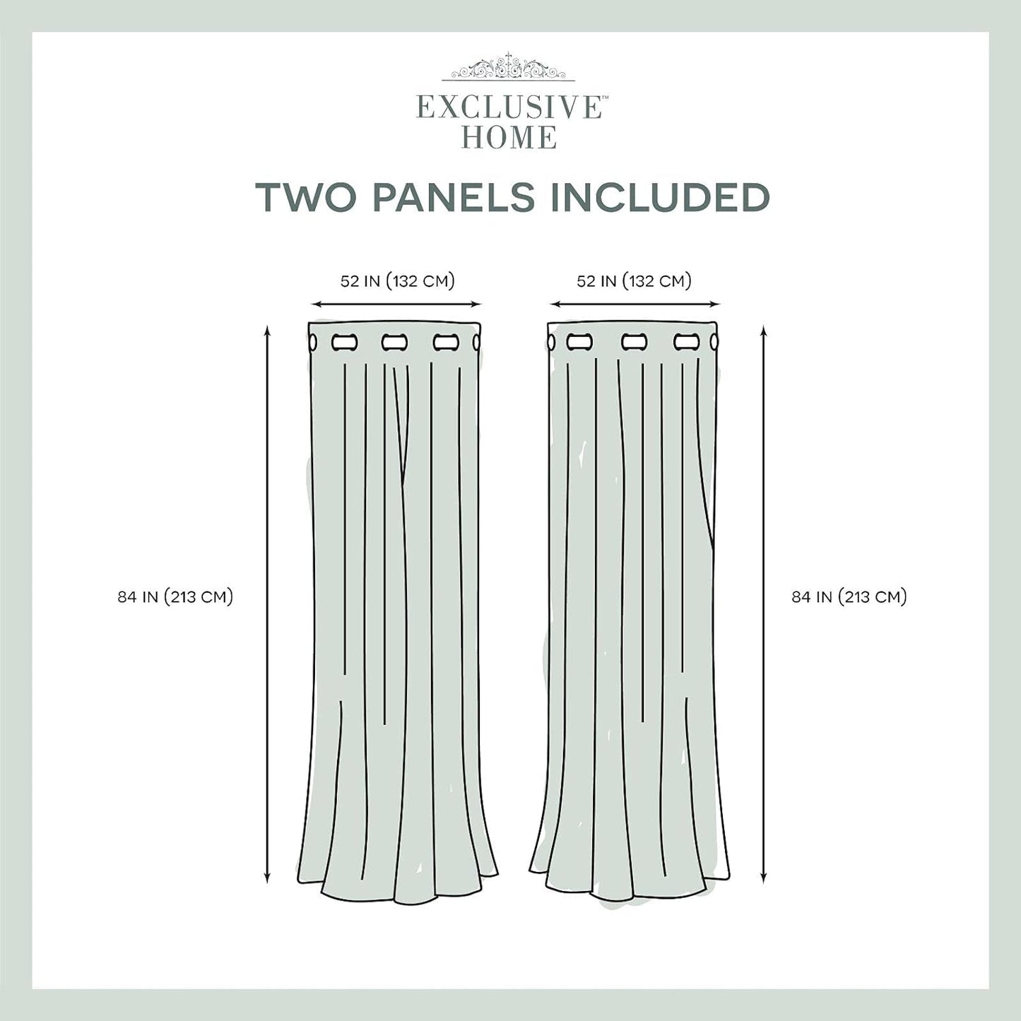 Exclusive Home Edinburgh Sheer Branch Burnout Grommet Top Curtain Panel Pair, 52" X 84", Winter White