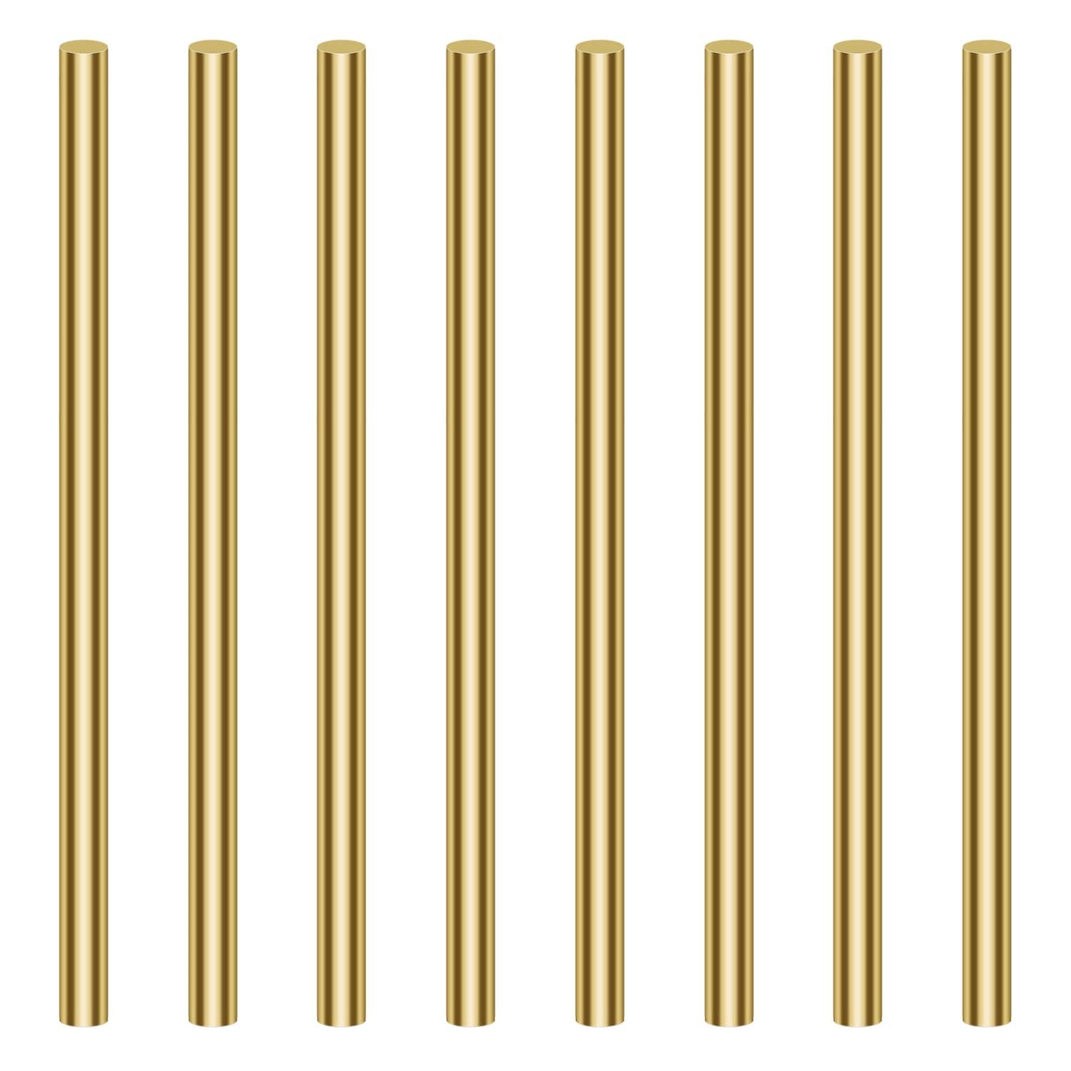 Brass round Rods Bar Assorted Diameter 2-8Mm for DIY Craft (21 PCS)