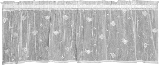 Heritage Lace Bee Valance, 45 by 15-Inch, White