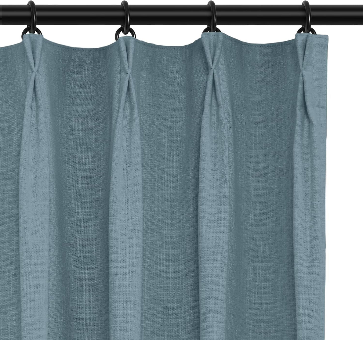 INOVADAY 100% Blackout Curtains for Bedroom, Pinch Pleated Linen Blackout Curtains 96 Inch Length 2 Panels Set, Thermal Room Darkening Linen Curtain Drapes for Living Room, W40 X L96,Beige White  INOVADAY Sea Green 40"W X 84"L-2 Panels 