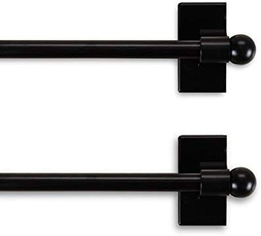 A&F Rod Décor - Magnetic Curtain Rod,28-48 Inch - Satin Nickel (Set of 2)