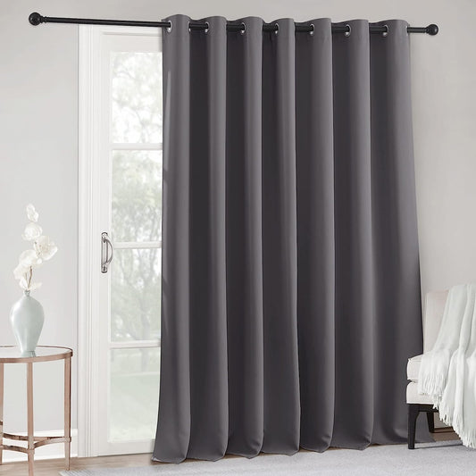 RYB HOME Blackout Curtains & Drapes - Total Privacy Thermal Efficiency Backdrop Curtains for Bedroom Room Divider Vertical Blind Living Room Patio Sliding Glass Door, Wide 100 X Long 84 Inch, Grey  RYB HOME   
