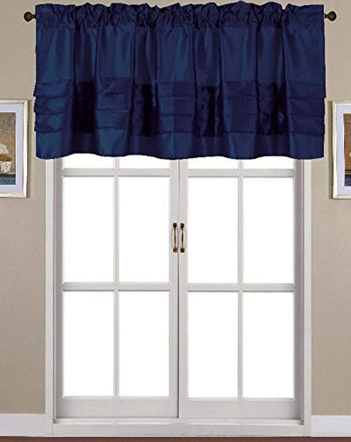 Nancy Faux Silk 54 X 18 In. Pleated-Rod Pocket Valance, Red