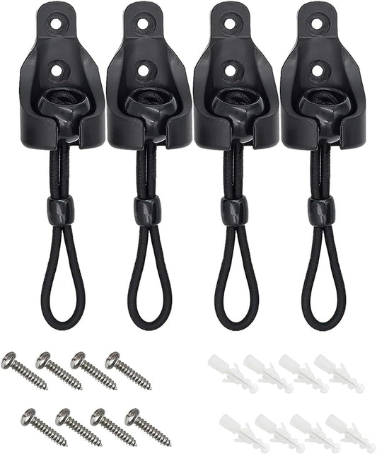 Black Bungee Kit for Outdoor Roller up Shades Plastic Replacement Parts for Exterior Roller Shades Anti-Wind Bungee Kit with Screws Anchors and End Caps 2 Set