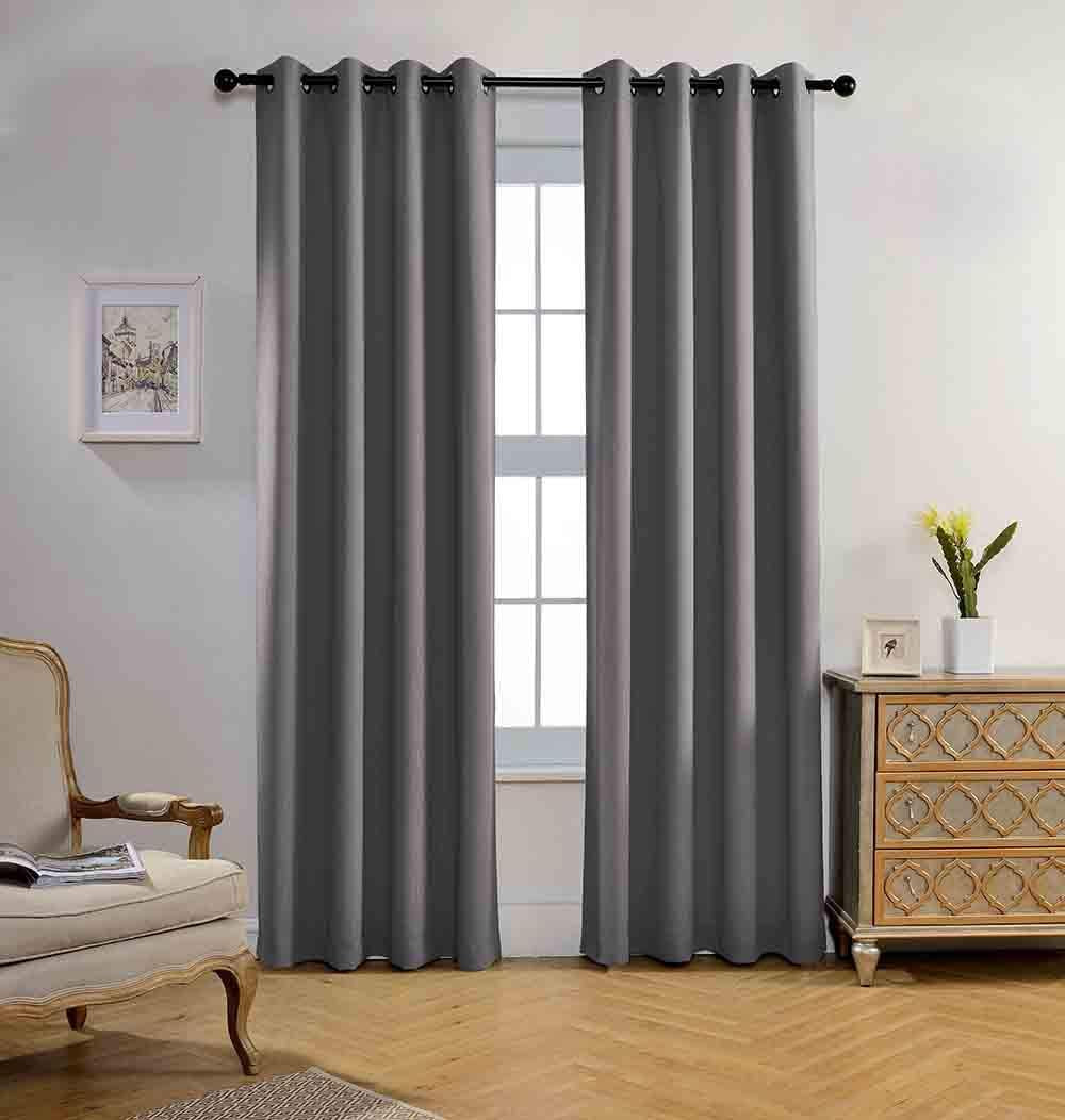 MIUCO Blackout Curtains Room Darkening Curtains Textured Grommet Curtains for Window Treatment 2 Panels 52X63 Inch Long Teal  MIUCO Grey 52X84 Inch 