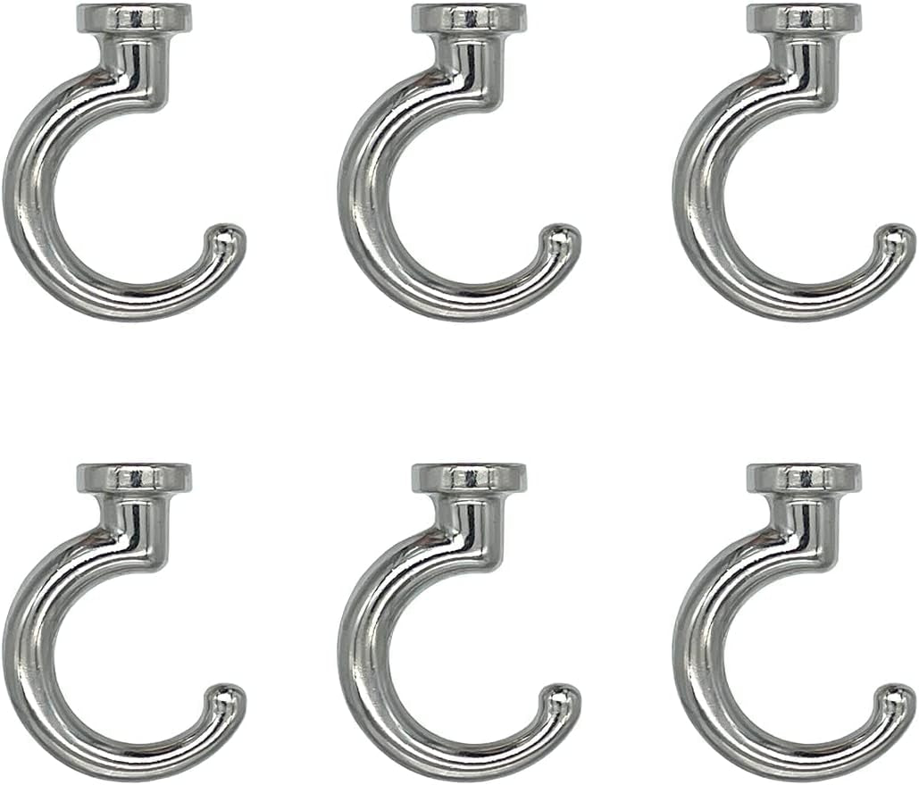 6 Sets Large Swag Ceiling Hooks Heavy Duty Swag Hook with Hardware for Hanging Plants Ceiling Installation Cavity Wall Fixing (Silver)