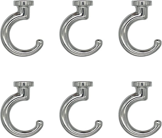6 Sets Large Swag Ceiling Hooks Heavy Duty Swag Hook with Hardware for Hanging Plants Ceiling Installation Cavity Wall Fixing (Silver)