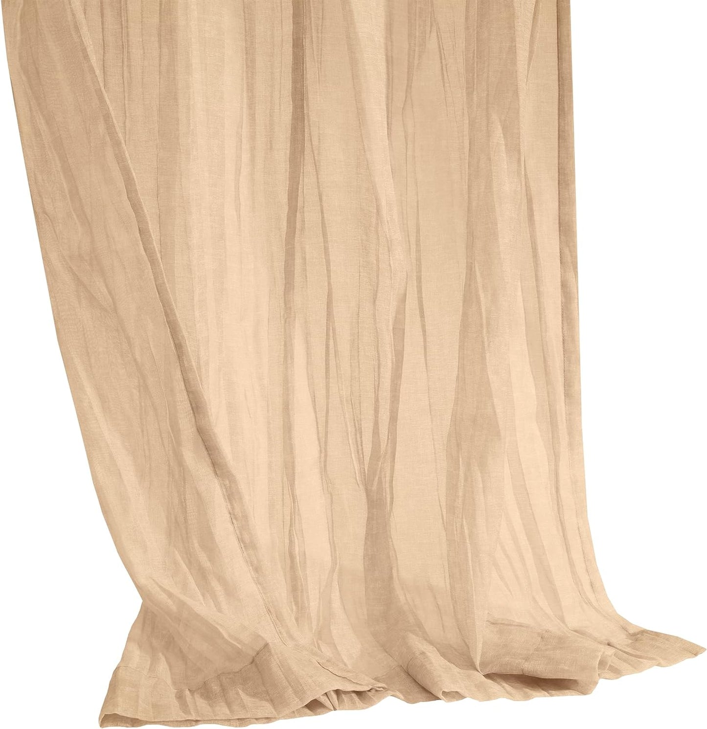 Richmark International Paloma Sheer Dual Header Curtain Panel 52 X 95 in Apricot  Commonwealth Home Fashions   