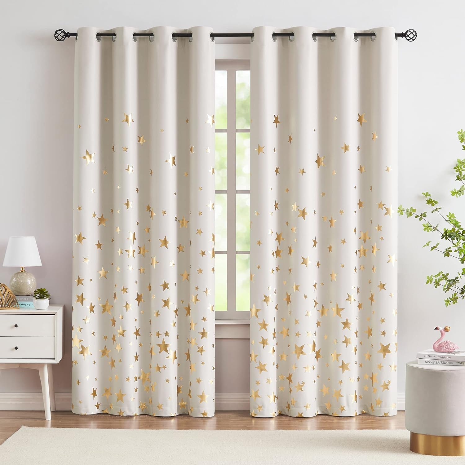 Pink Full Blackout Curtains for Girl'S Room Gold Metallic Medallion Curtain Drapes for Studio Dorm Modern Sparking Thermal Window Curtains for Bedroom Living Room 63Inch 2 Panels Grommet Top  Treatmentex   