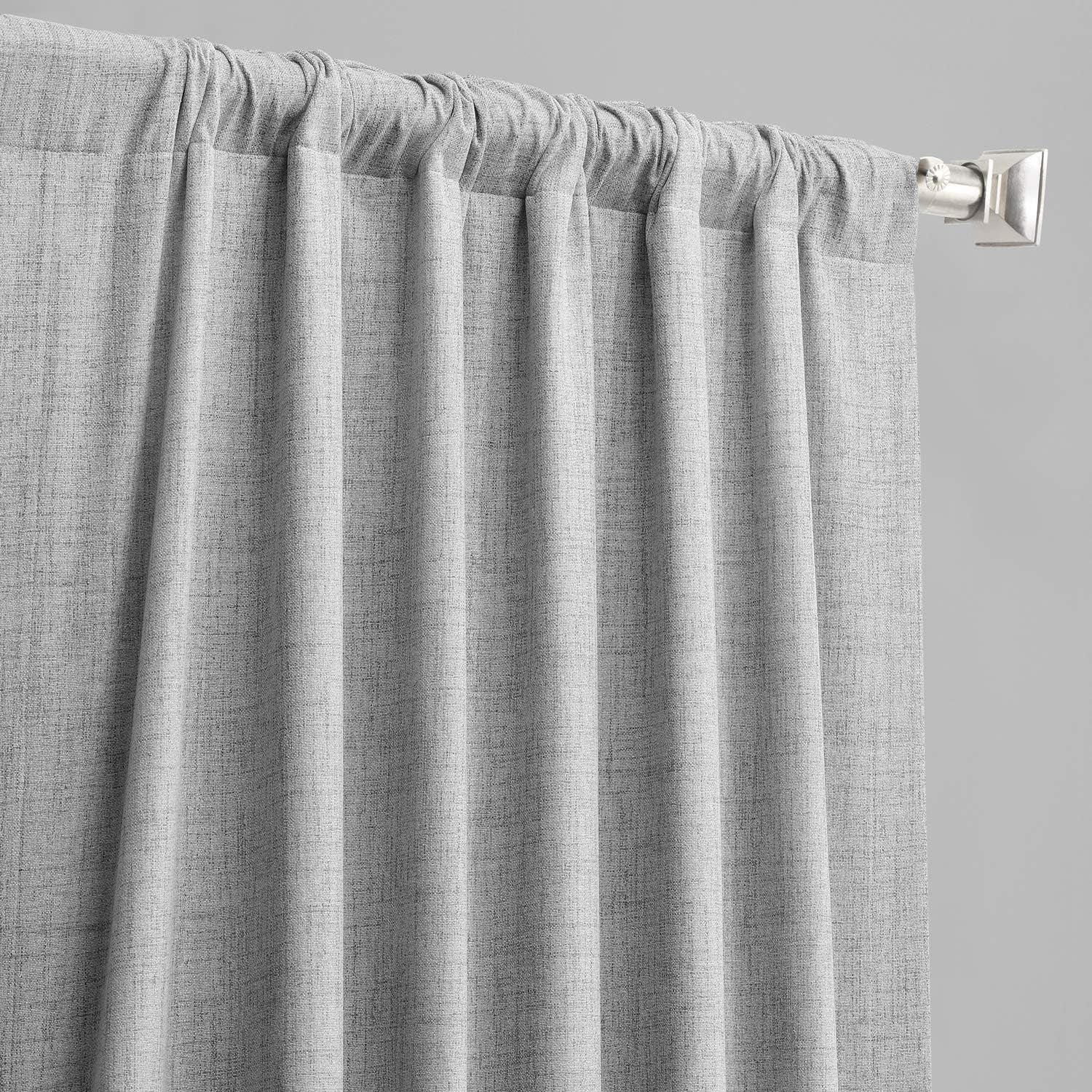 HPD Half Price Drapes Vintage Blackout Curtains for Bedroom - 96 Inches Long Thermal Cross Linen Weave Full Light Blocking 1 Panel Blackout Curtain, (50W X 96L), Millennial Grey  Exclusive Fabrics & Furnishings   
