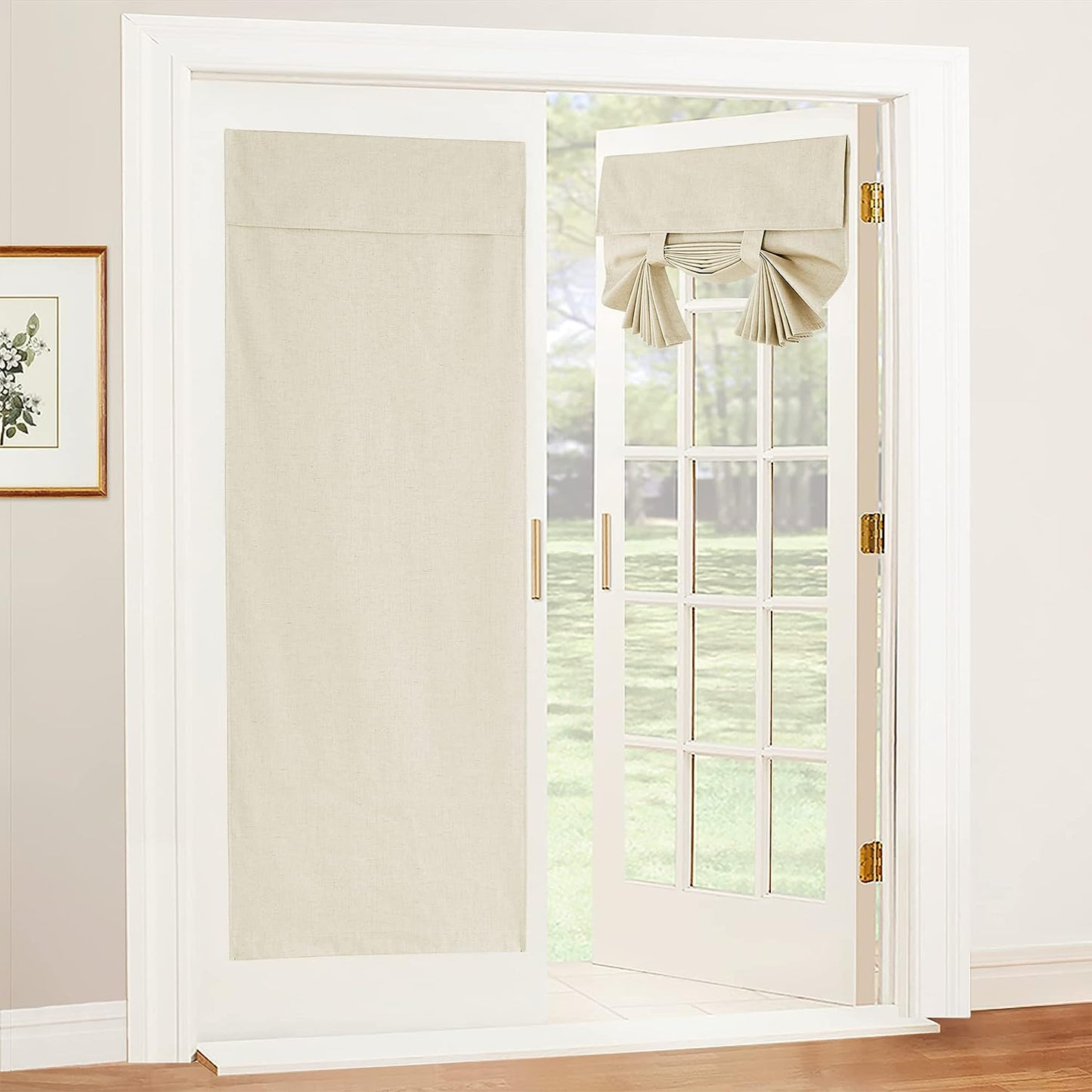 RYB HOME Blackout French Door Curtains, Room Darkening Shades Small Door Window Curtains and Drapes Thermal Insulated Tricia Door Blinds for Patio Door Doorway, W26 X L40 Inch, 1 Panel, Gray  RYB HOME Beige 26" X 69" 