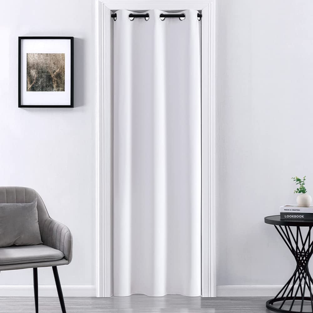 XTMYI Thermal Insulated Curtains for Winter,Heavy Thick Insulation Door Blinds Curtain for Doorway,34X80 in Long,Dark Grey  XTMYI White 34X80 