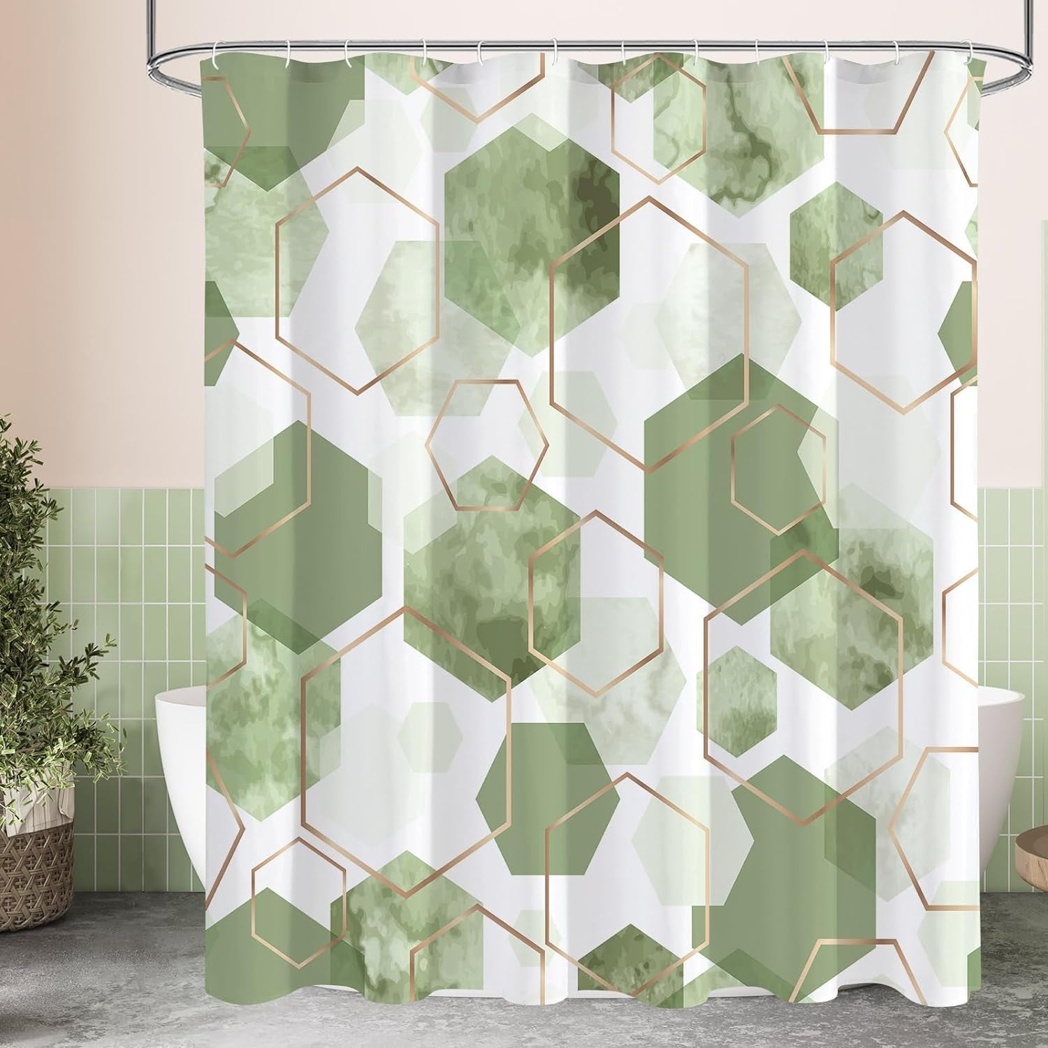 Grey Modern Shower Curtain for Bathroom, Gray Geometric Art Decor Waterproof Bath Curtain, Abstract Fabric Shower Curtain Sets for Home Decor, 72X72 Inch