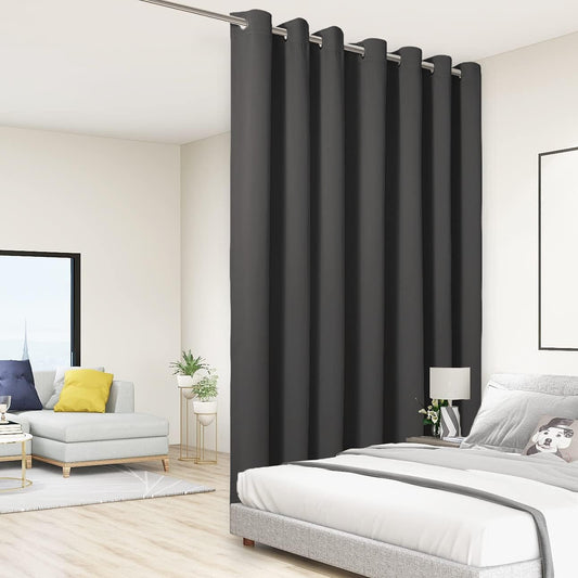 BONZER Room Divider Curtain Total Privacy Wall Grommet Thermal Insulated Soundproof Extra Wide Blackout Curtains for Bedroom Living Room, 84L X 108W Inch (7L X 9W Ft), 1 Panel, Dark Grey  BONZER Dark Grey 108.00" X 150.00" 