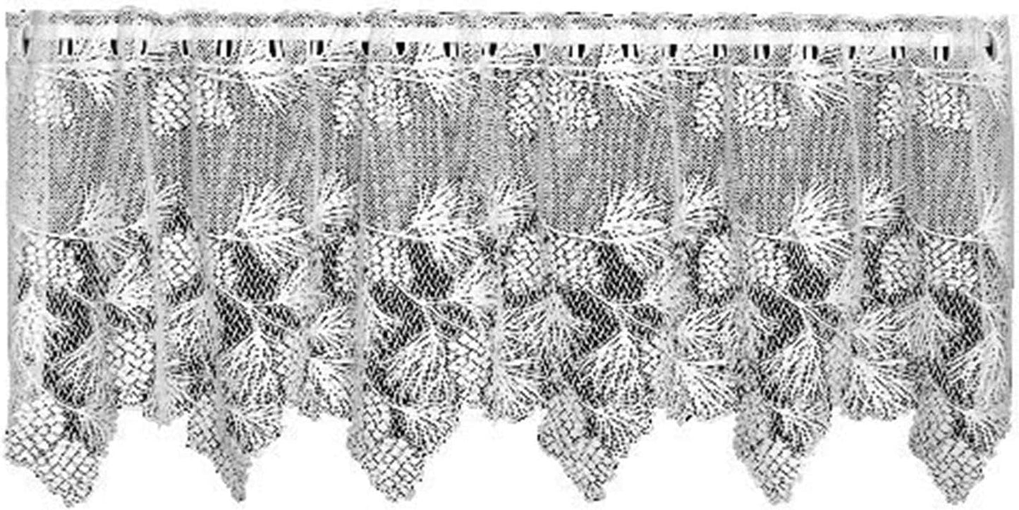 Heritage Lace Woodland 60-Inch Wide by 16-Inch Drop Valance, White