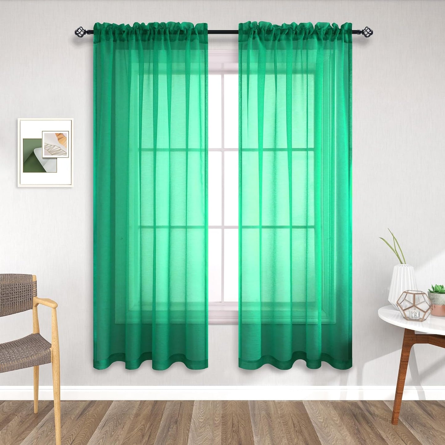 Terracotta Curtains 84 Inch Length for Living Room 2 Panel Sets Rod Pocket Sheer Curtains for Living Room Rust Burnt Orange Red  PITALK TEXTILE Green 52X63 