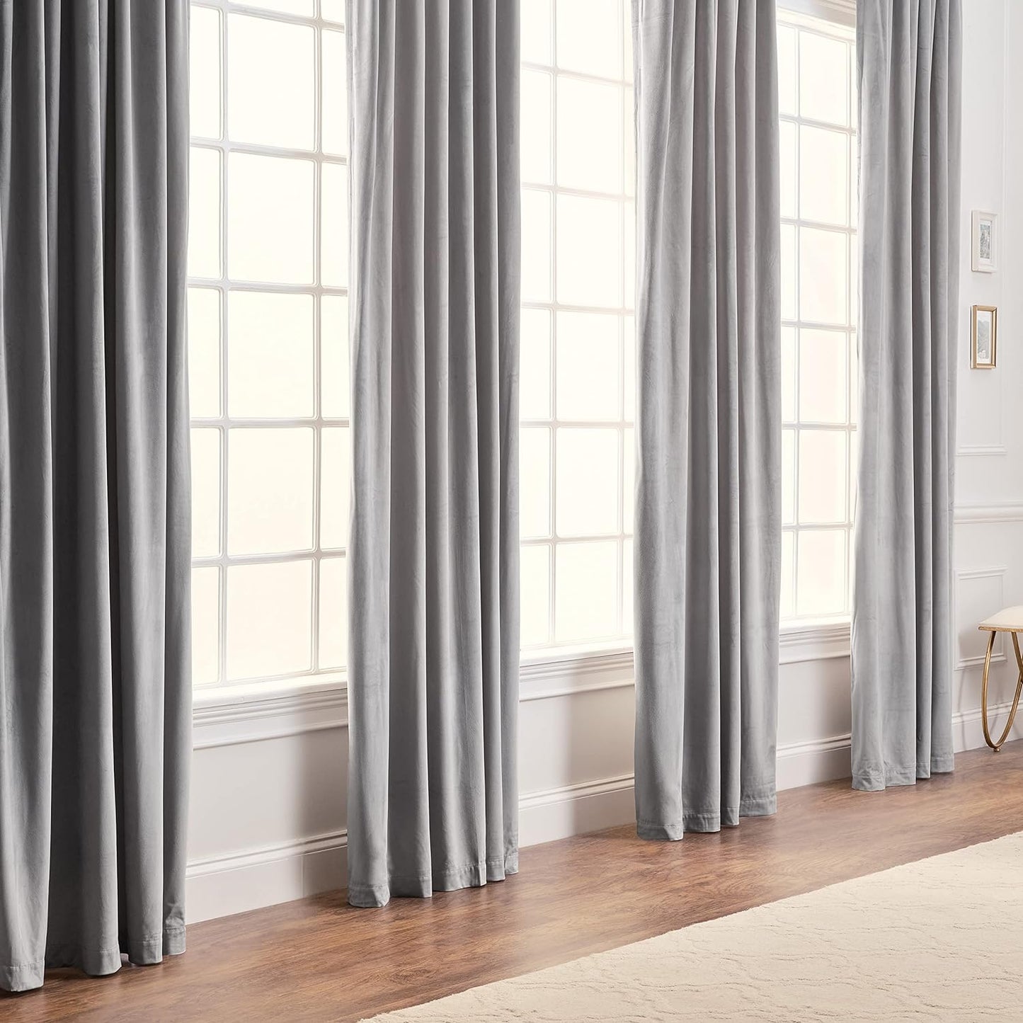 Chanasya Premium Solid Velvet Curtains - Classy and Solid Drapes for Living Room or Bedroom - 52" X 63" - Blush, 2 Panels  PurchaseCorner Silver W52Xh108 Inches 
