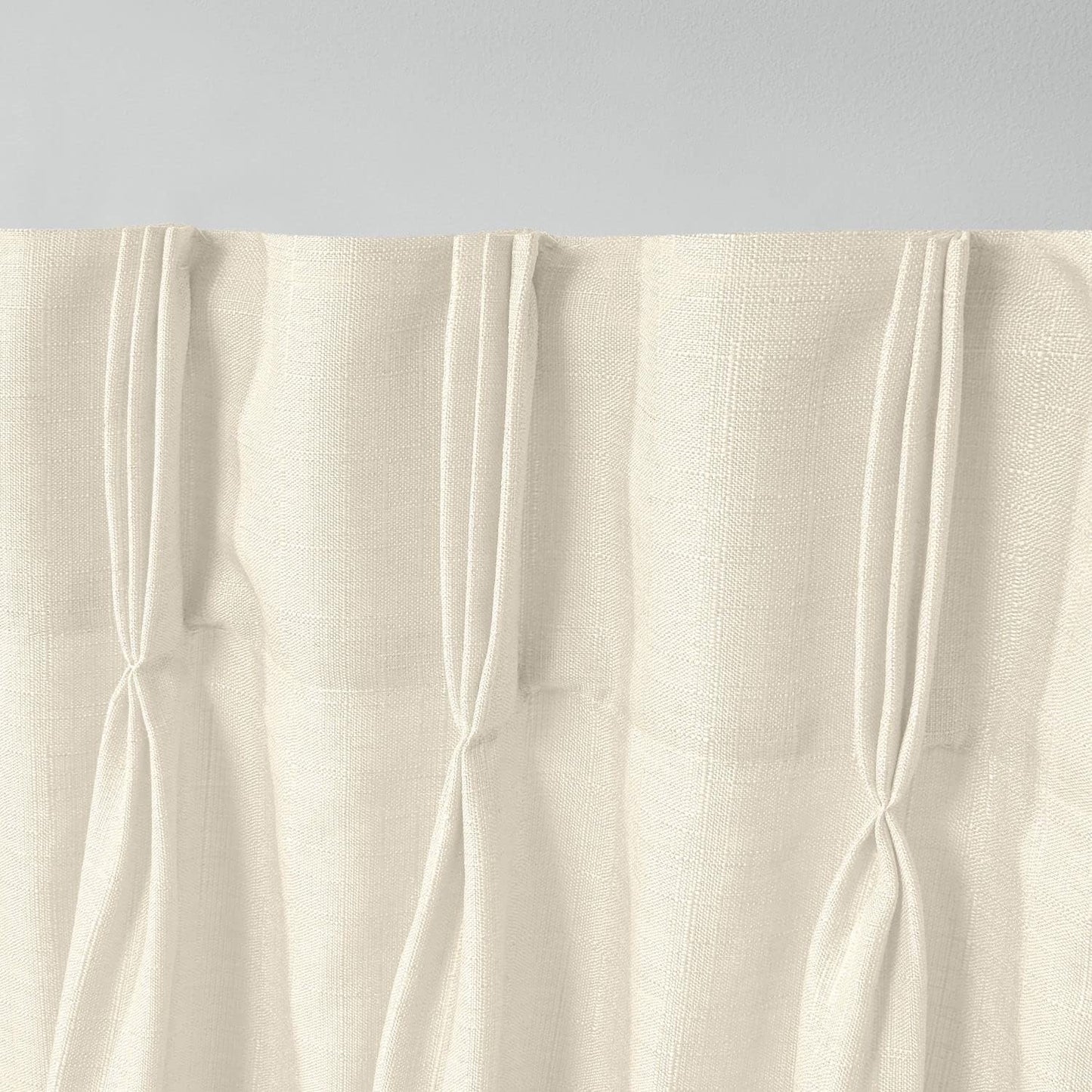 Exclusive Home Loha Light Filtering Pinch Pleat Curtain Panel Pair, 84" Length, Ivory  Amalgamted Textiles   