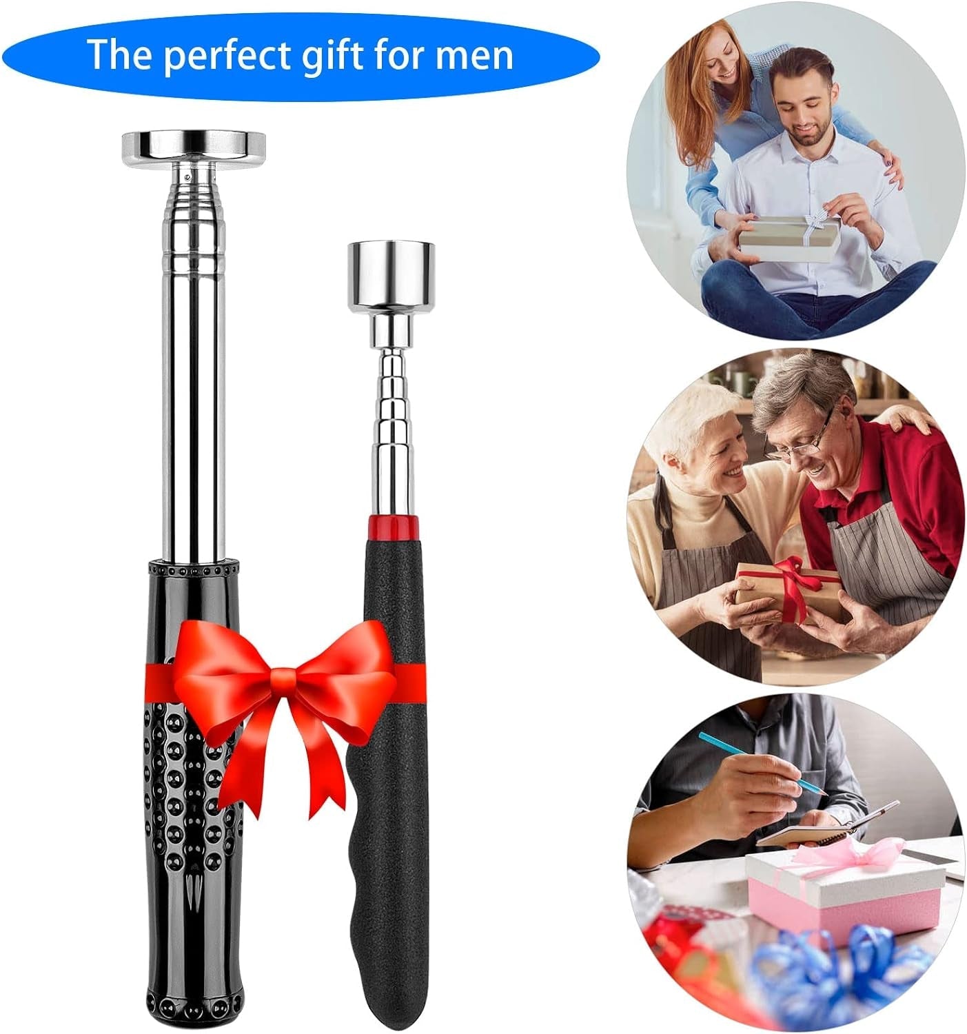 Magnetic Pickup Tool 2PCS Extendable Magnet Stick with 35LB and 20LB Telescoping Magnet Stick Tool, Gift for Men