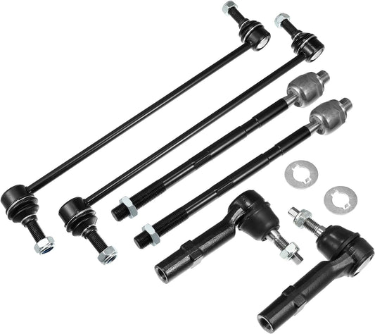 ACROPIX Front Left Right Sway Bar Links Outer Inner Tie Rod End Link Kit Fit for Chevrolet Traverse - Pack of 6 Black